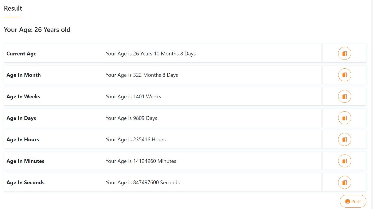 Age Calculator Online